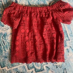 Anthropologie off-the-shoulder lace top